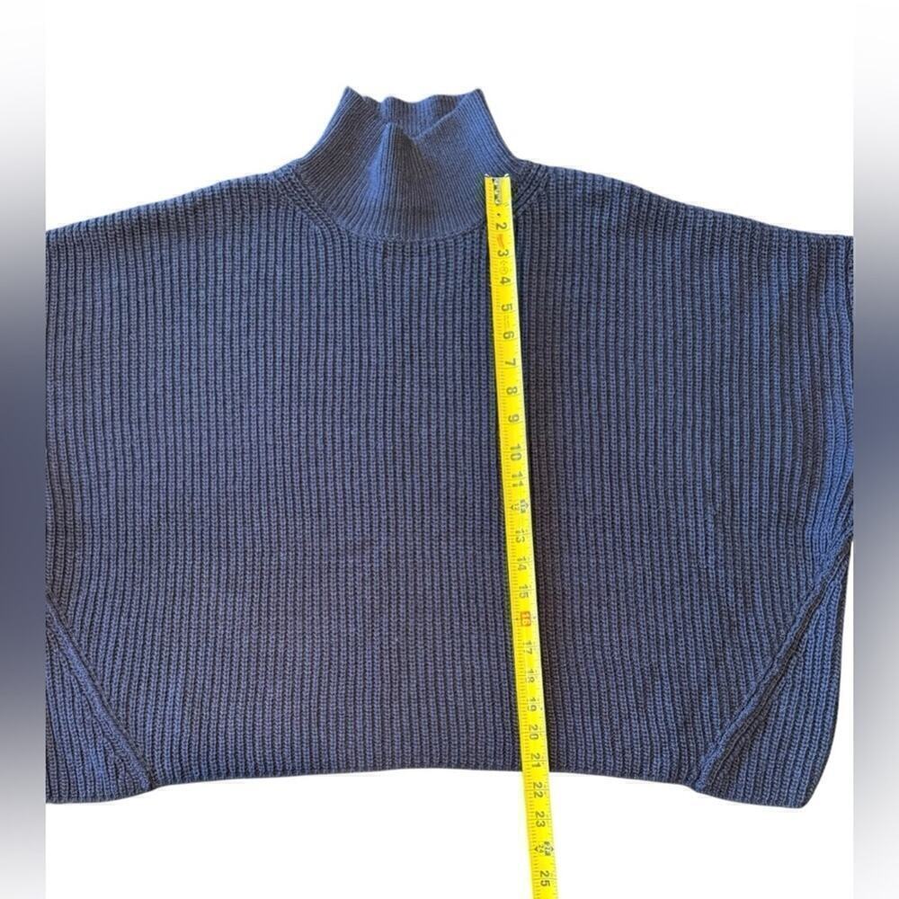 Topshop Sweater Mockneck Navy Blue Womens Size 8-10 Medium - Picture 7 of 11